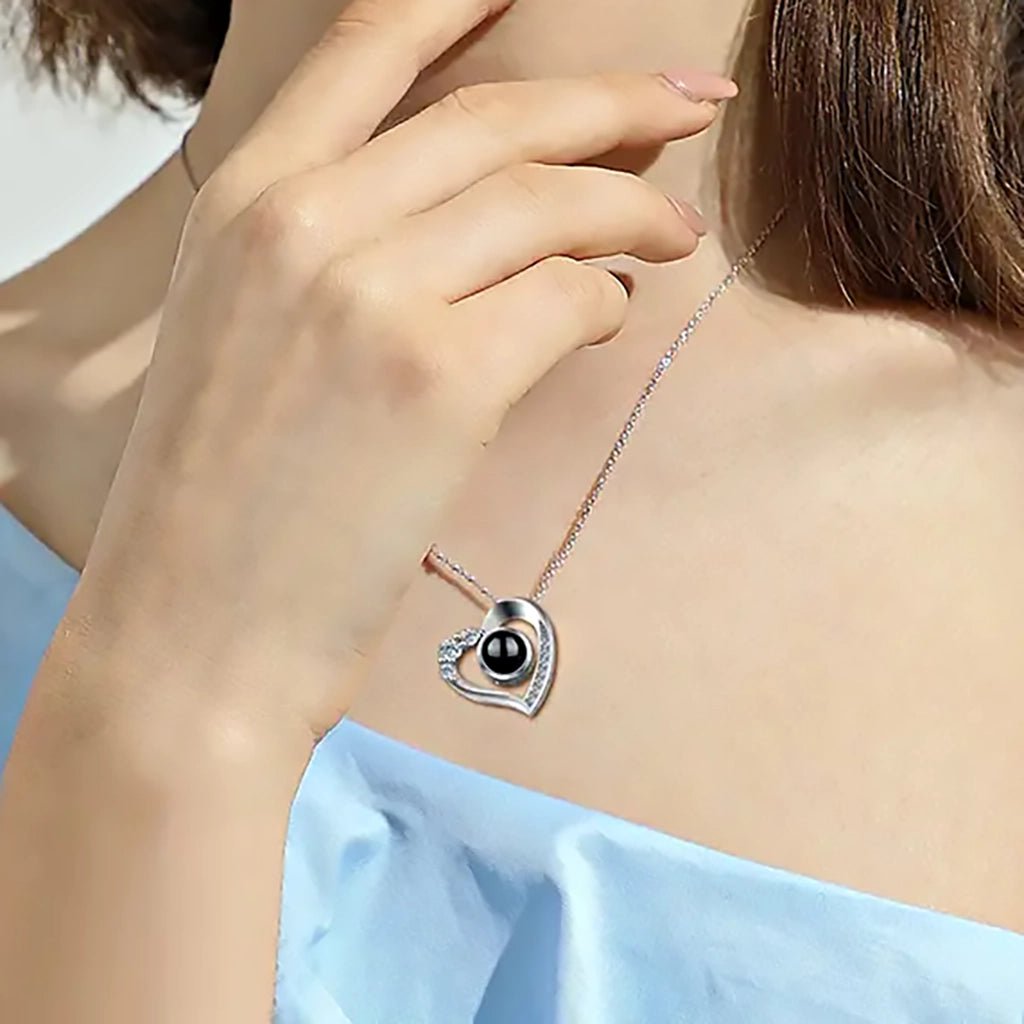 s925 Personaized Heart Photo Projection Necklace | Your Picture Inside - Photo Memory Bracelet™