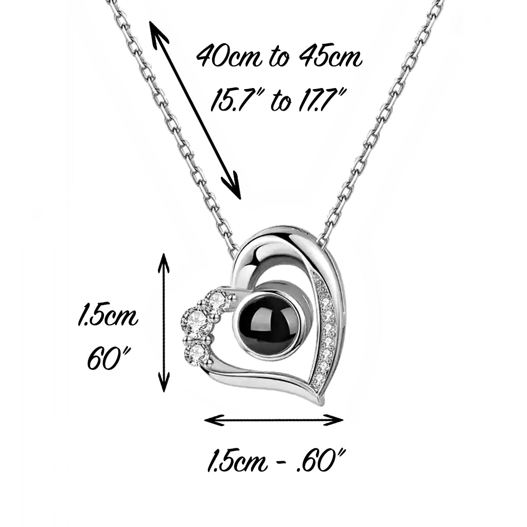 s925 Personaized Heart Photo Projection Necklace | Your Picture Inside - Photo Memory Bracelet™