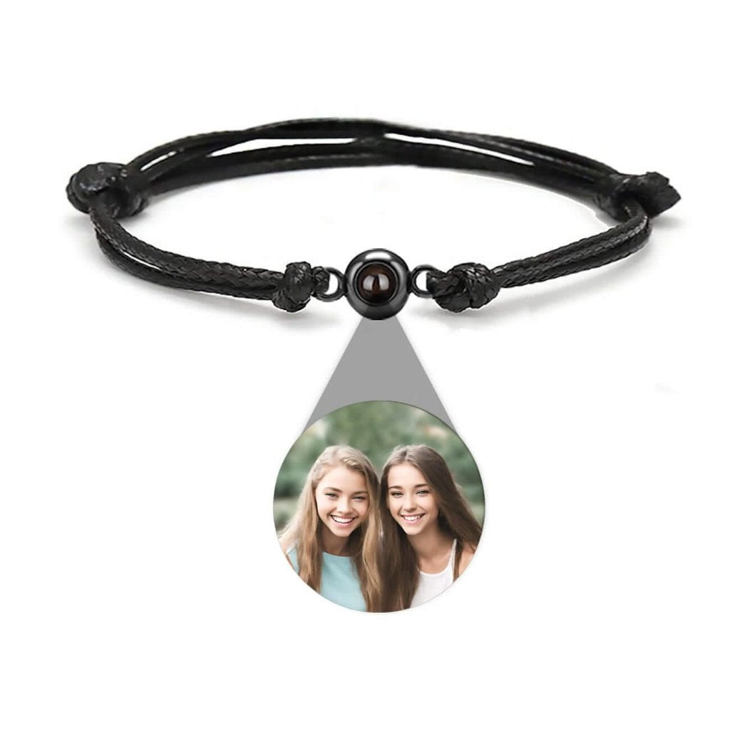 s925 Photo Projection Rope Bracelet with Eyeball Charm