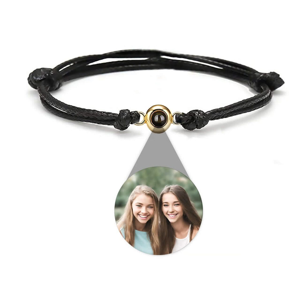 Adjustable Rope Photo Projection Bracelet with Eyeball Charm