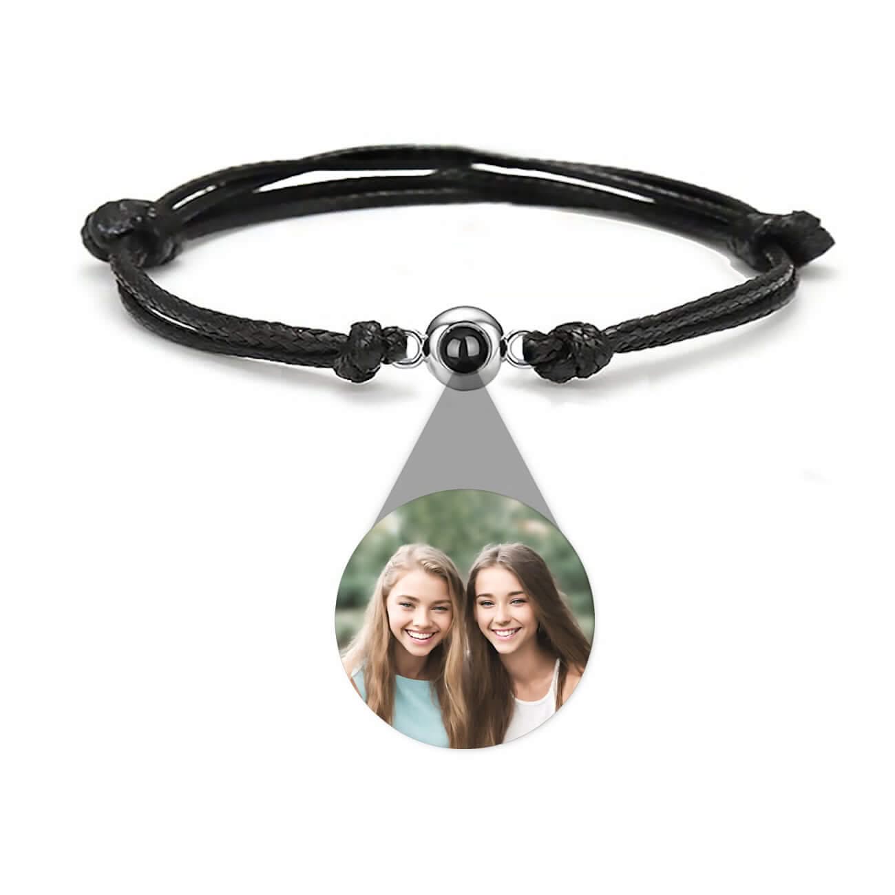 s925 Photo Projection Rope Bracelet with Eyeball Charm