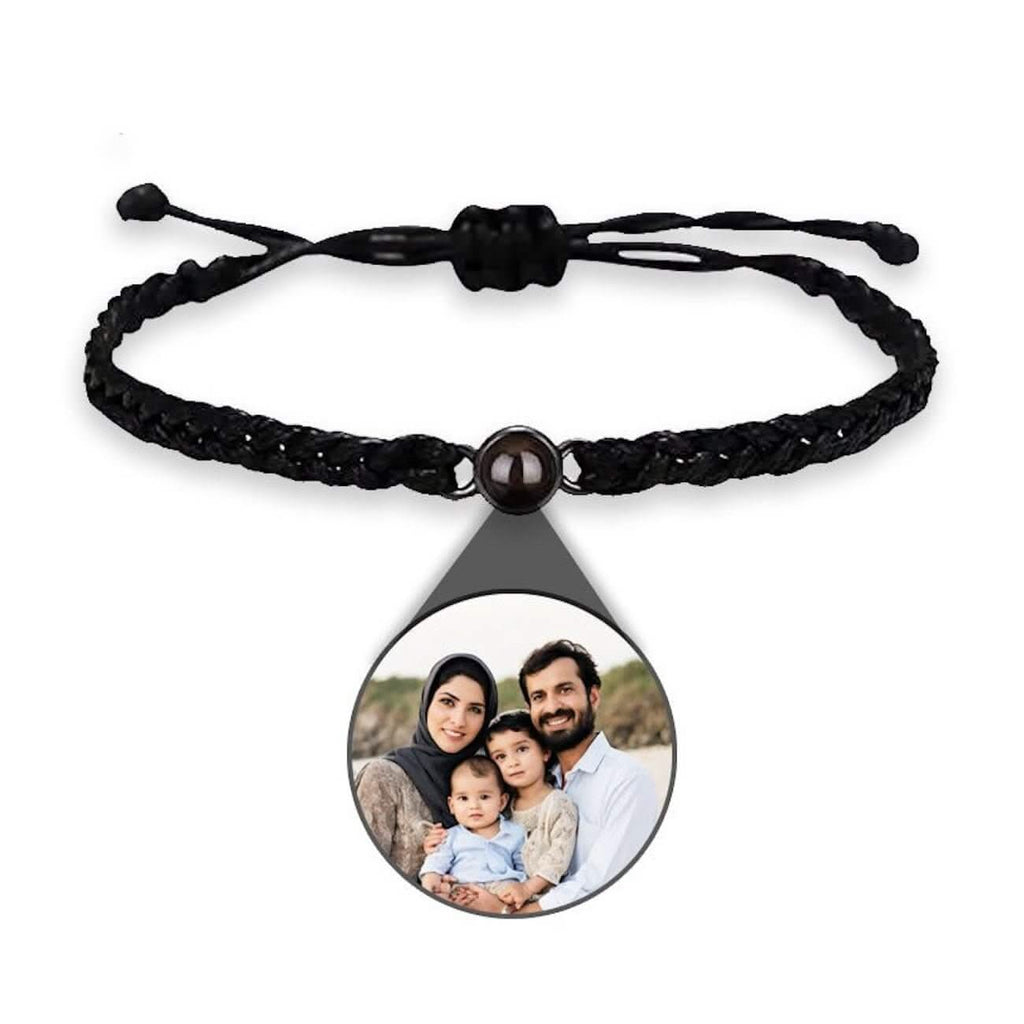 Braided Bracelet with Picture Inside Charm - Photo Memory Bracelet LLC