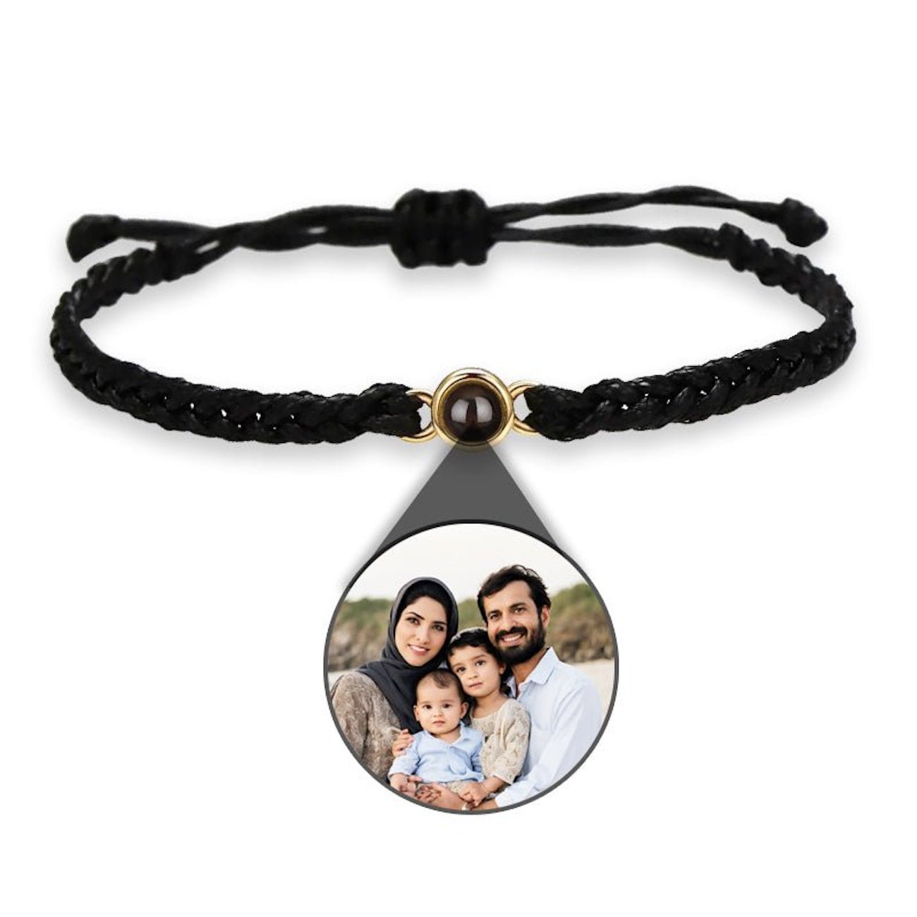 Braided Bracelet with Picture Inside Charm - Photo Memory Bracelet LLC