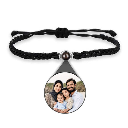 Braided Bracelet with Picture Inside Charm - Photo Memory Bracelet LLC