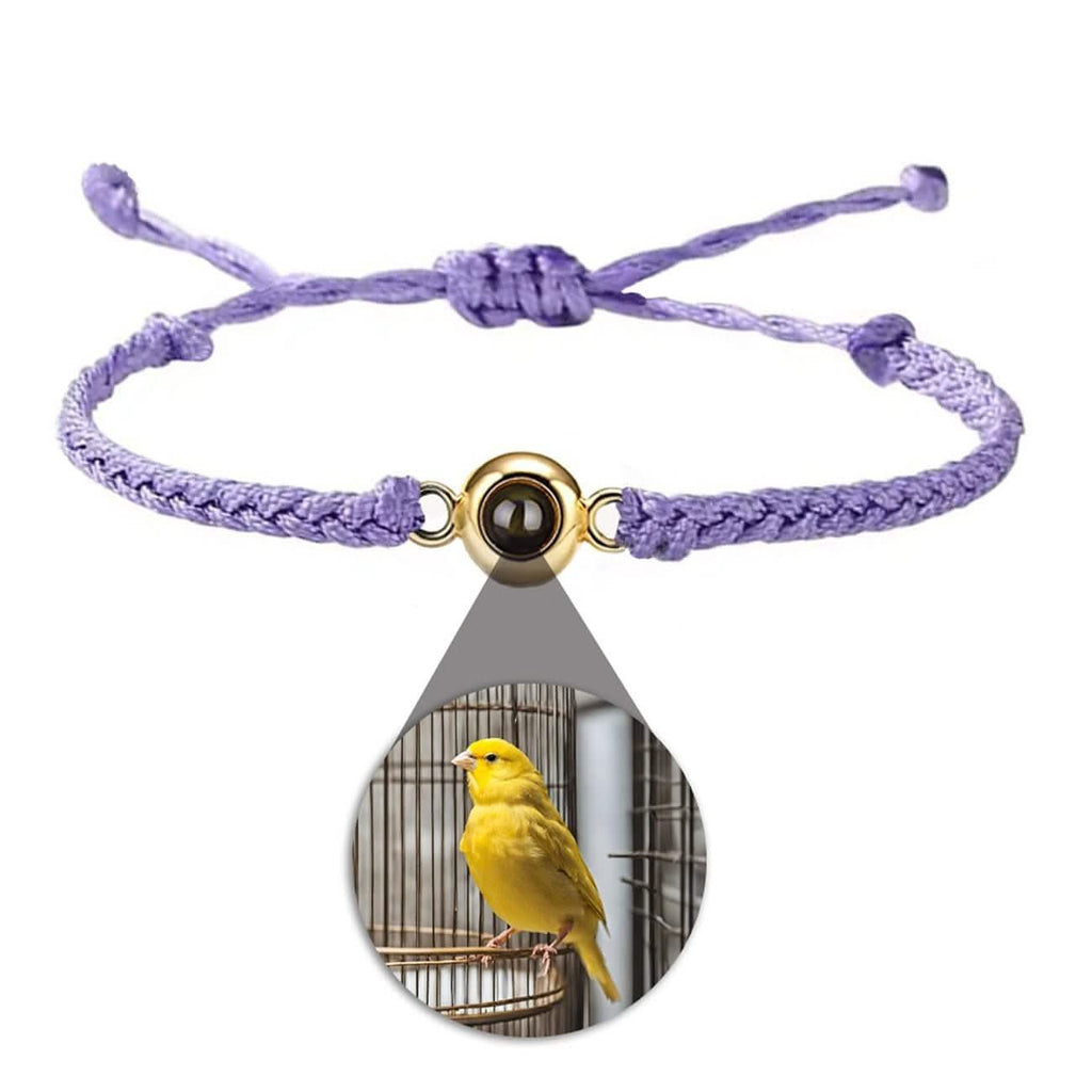 Braided Rope and Eye Charm Photo Projection Bracelet - Photo Memory Bracelet LLC