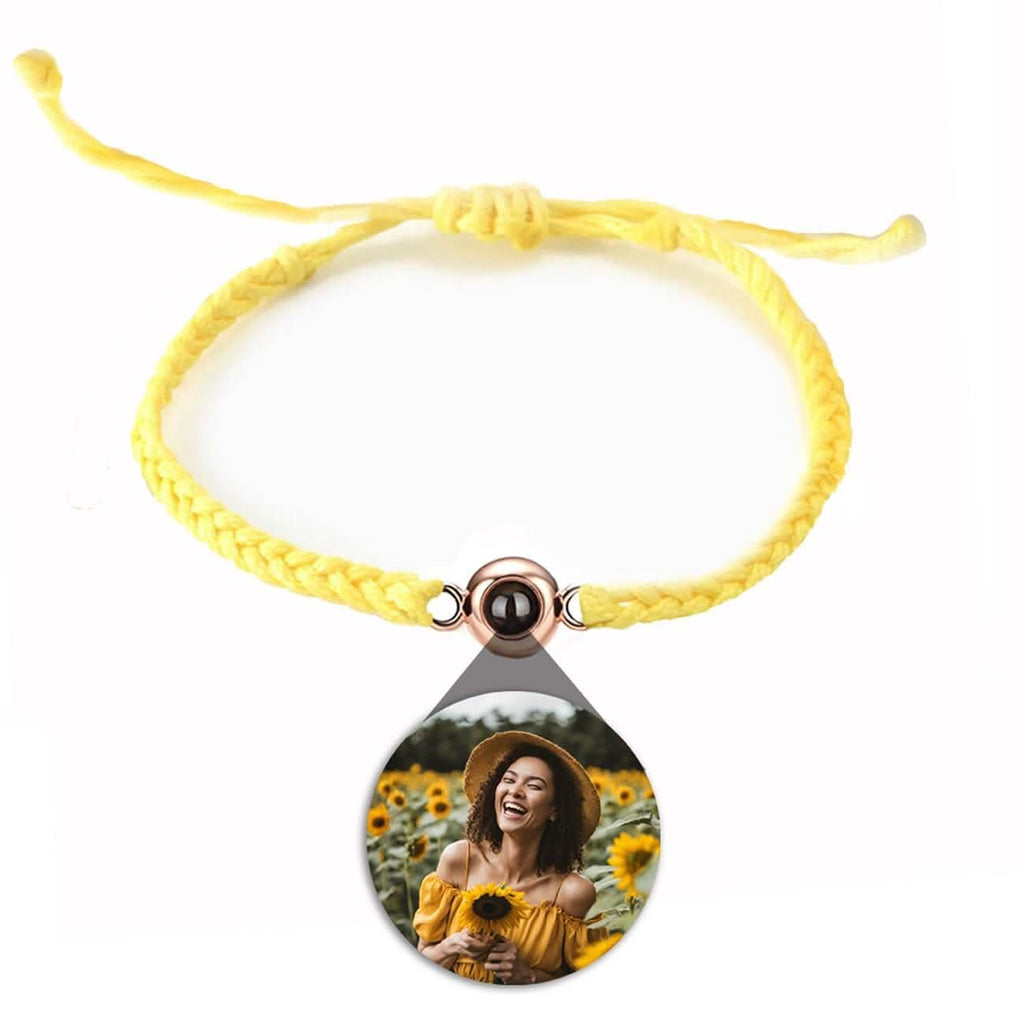 Braided Rope and Eye Charm Photo Projection Bracelet - Photo Memory Bracelet LLC