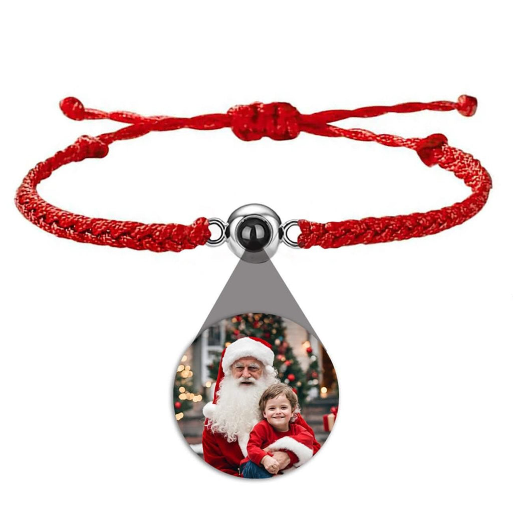 Braided Rope and Eye Charm Photo Projection Bracelet - Photo Memory Bracelet LLC