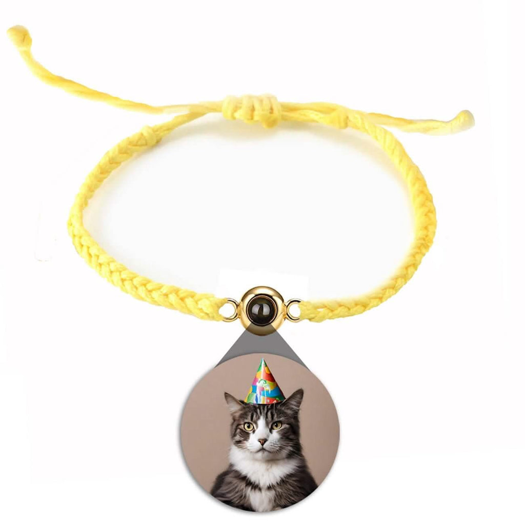 Braided Rope and Eye Charm Photo Projection Bracelet - Photo Memory Bracelet LLC