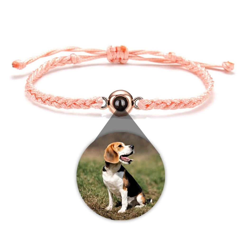 Braided Rope and Eye Charm Photo Projection Bracelet - Photo Memory Bracelet LLC