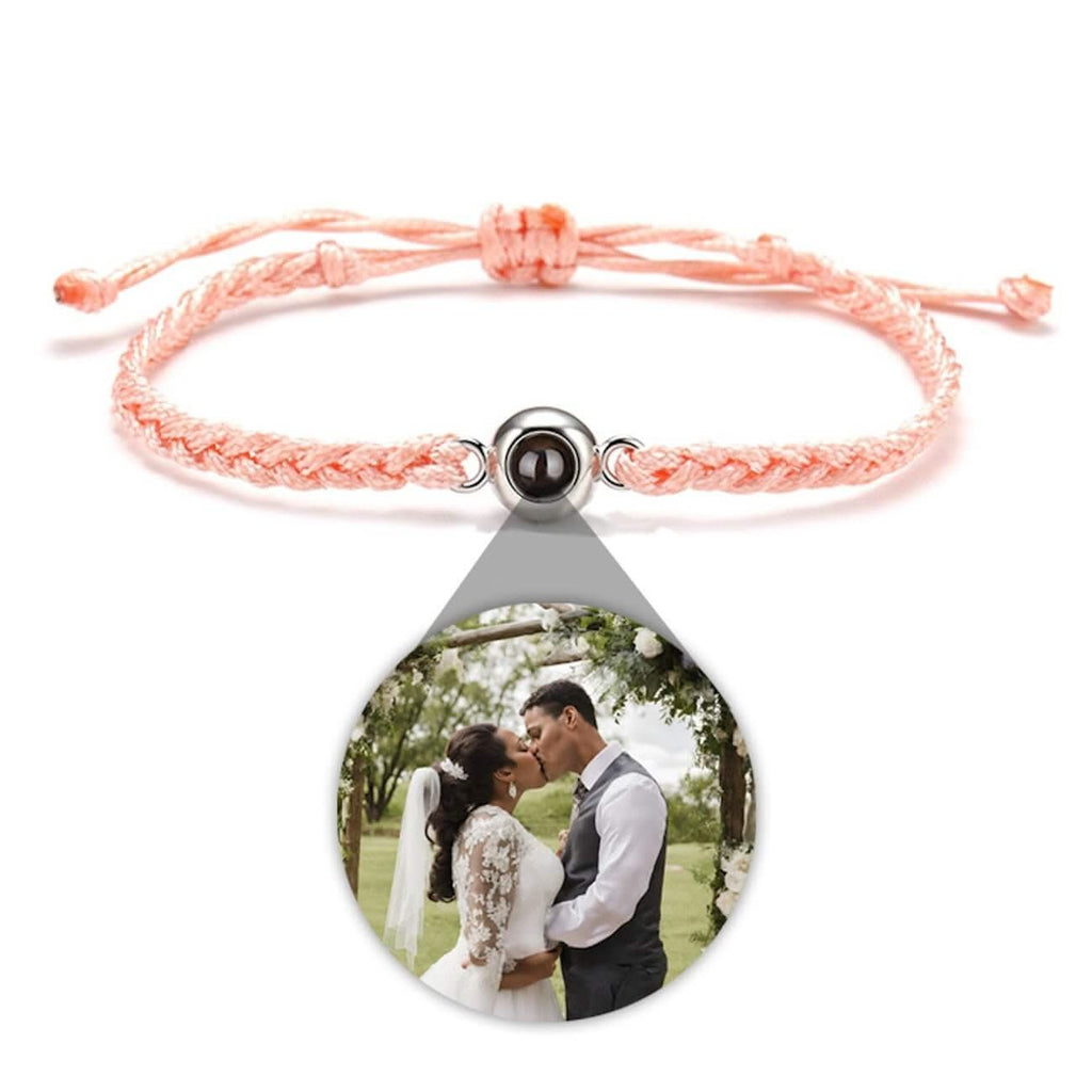 Braided Rope and Eye Charm Photo Projection Bracelet - Photo Memory Bracelet LLC