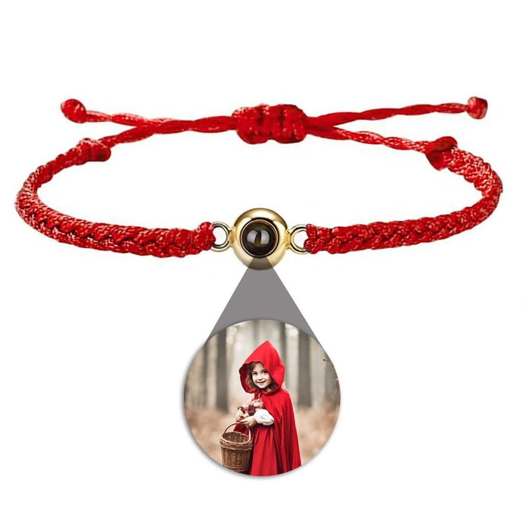 Braided Rope and Eye Charm Photo Projection Bracelet - Photo Memory Bracelet LLC