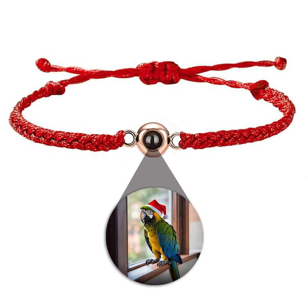 Braided Rope and Eye Charm Photo Projection Bracelet - Photo Memory Bracelet LLC