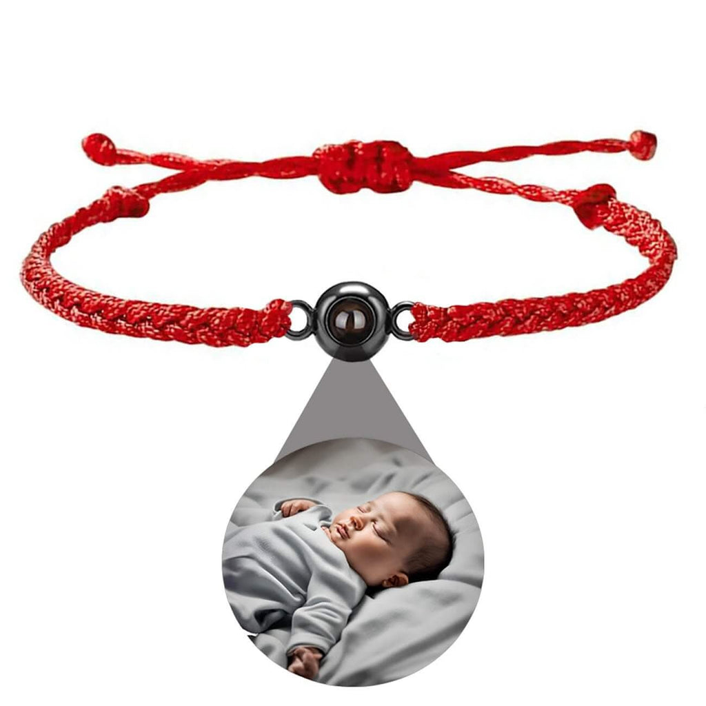 Braided Rope and Eye Charm Photo Projection Bracelet - Photo Memory Bracelet LLC