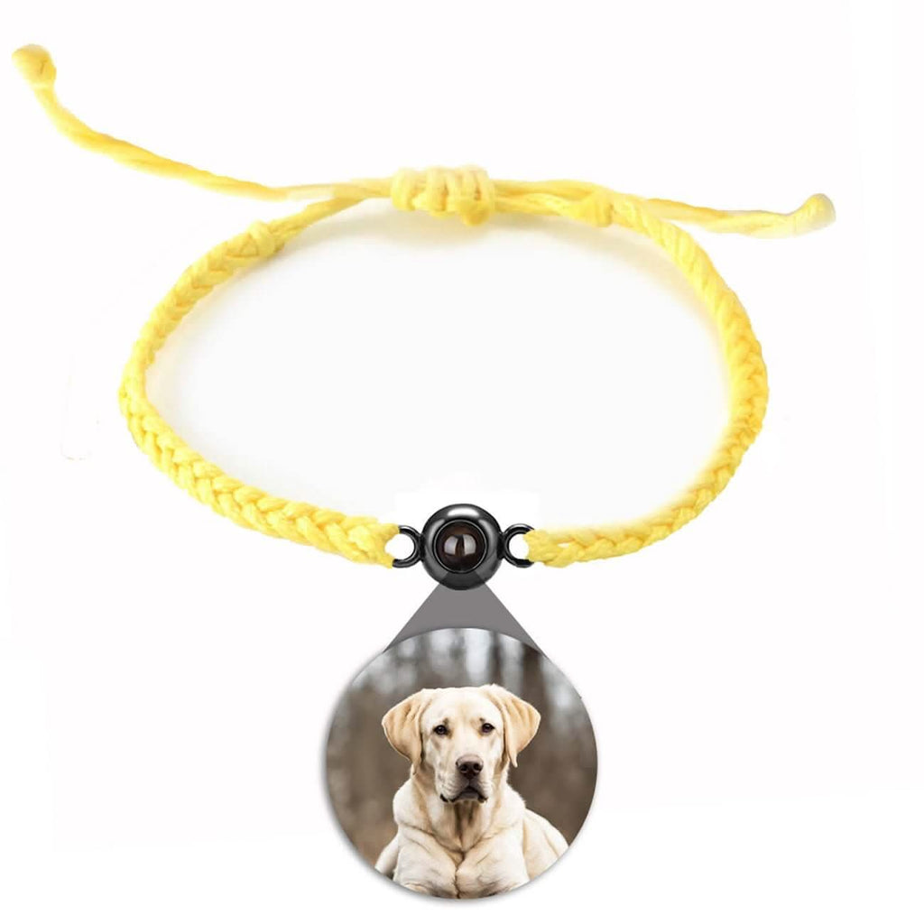 Braided Rope and Eye Charm Photo Projection Bracelet - Photo Memory Bracelet LLC