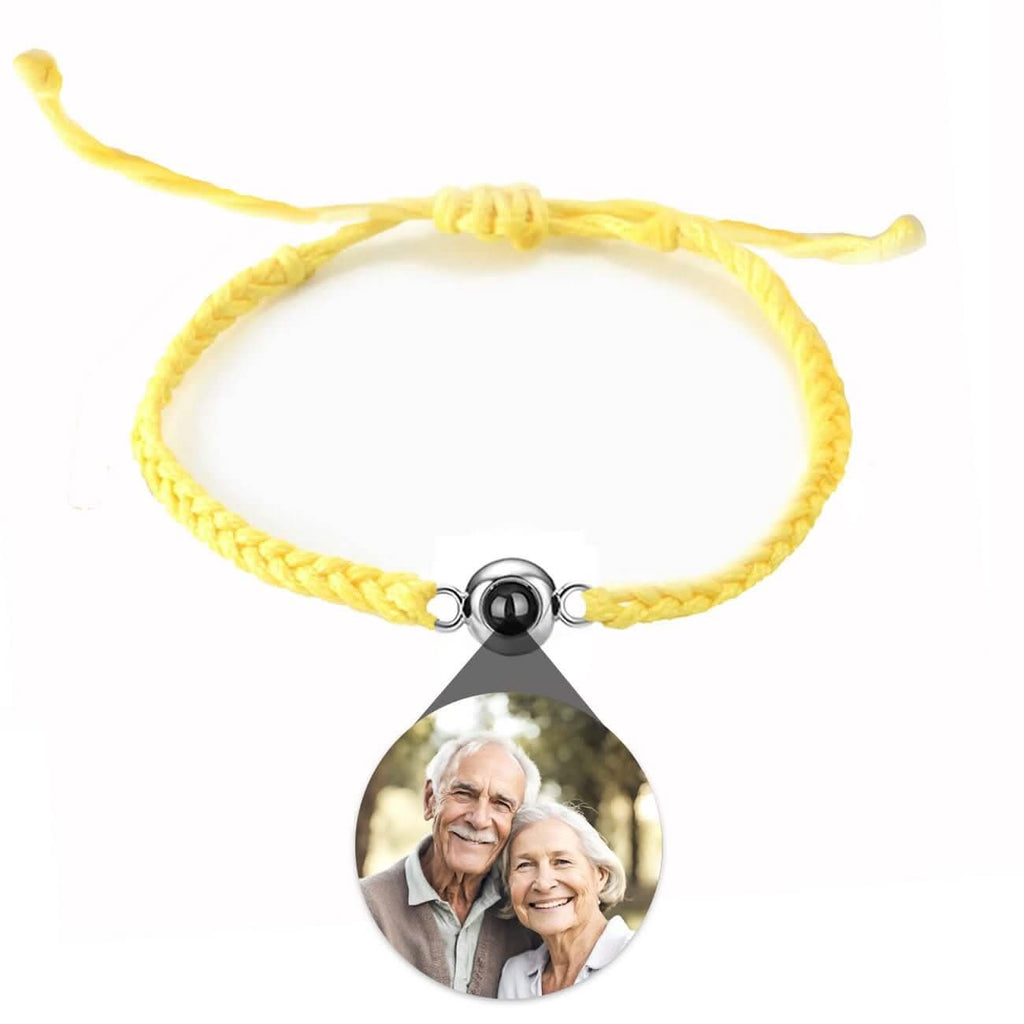 Braided Rope and Eye Charm Photo Projection Bracelet - Photo Memory Bracelet LLC