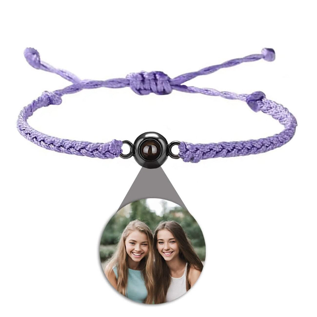 Braided Rope and Eye Charm Photo Projection Bracelet - Photo Memory Bracelet LLC