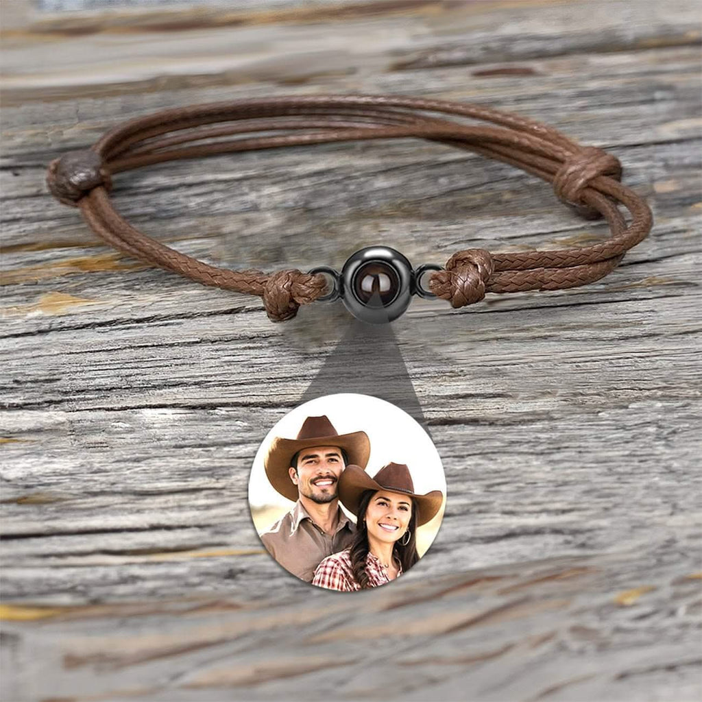 Photo Projection Rope Bracelet with Eye Charm - Photo Memory Bracelet LLC