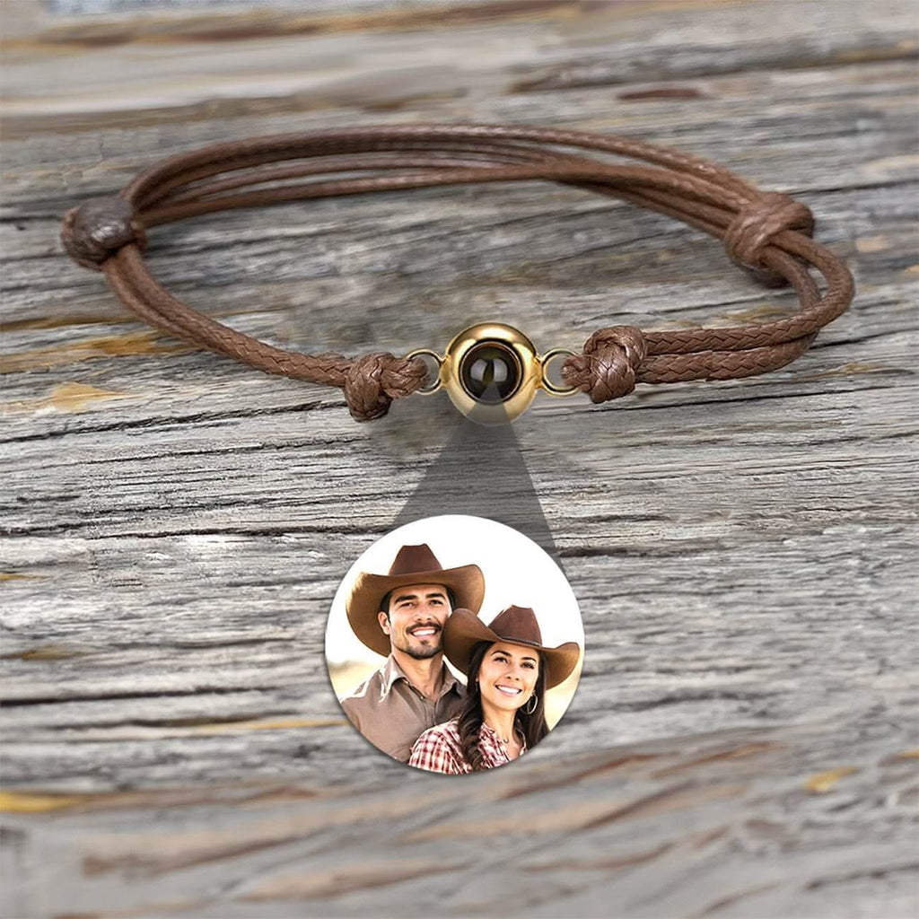 Photo Projection Rope Bracelet with Eye Charm - Photo Memory Bracelet LLC