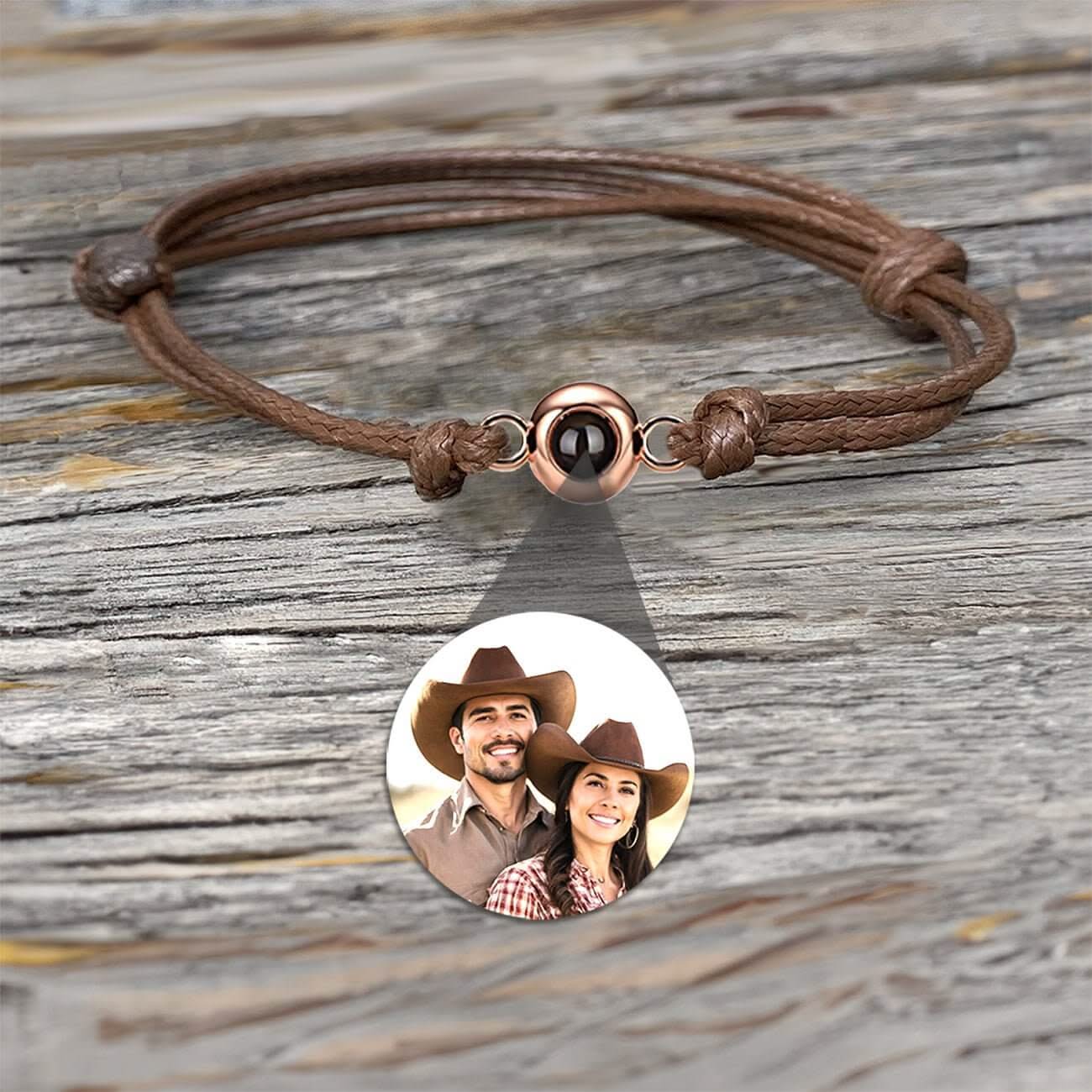 Photo Projection Rope Bracelet with Eye Charm - Photo Memory Bracelet LLC