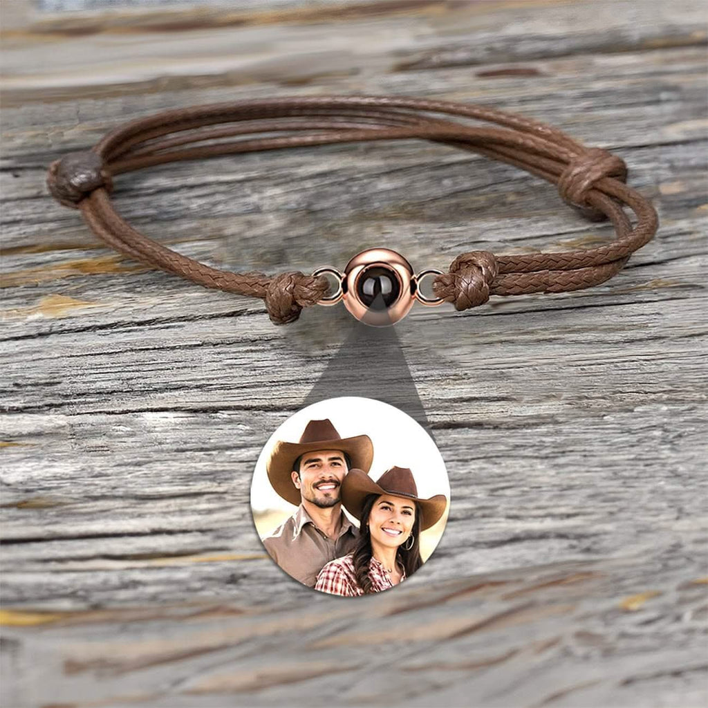 Photo Projection Rope Bracelet with Eye Charm - Photo Memory Bracelet LLC