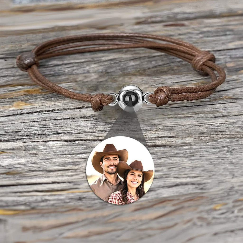 Photo Projection Rope Bracelet with Eye Charm - Photo Memory Bracelet LLC