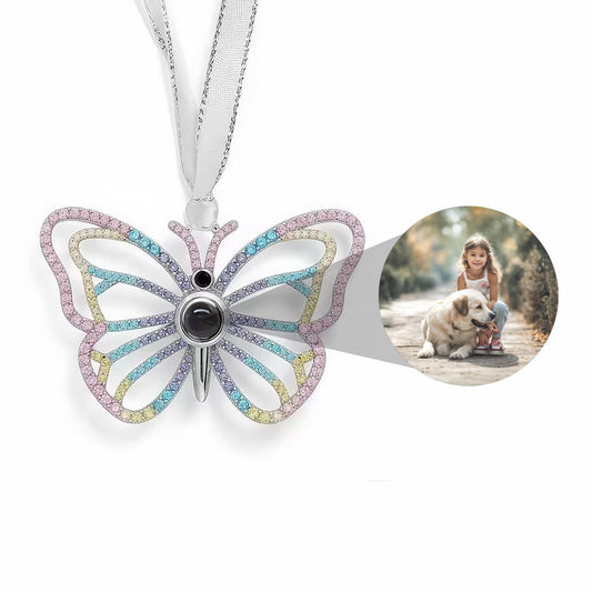Butterly Ornament with Your Picture Inside - Photo Memory Bracelet®