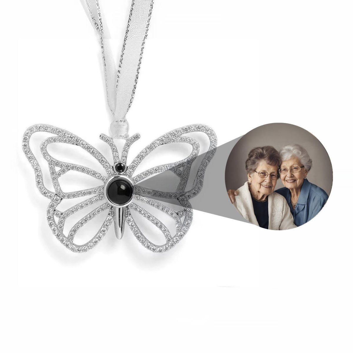 Butterly Ornament with Your Picture Inside - Photo Memory Bracelet®