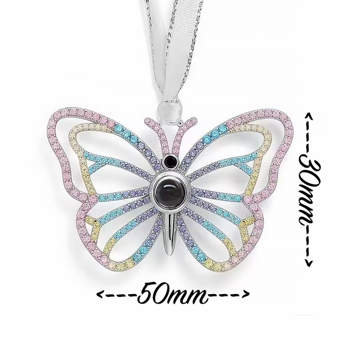 Butterly Ornament with Your Picture Inside - Photo Memory Bracelet®