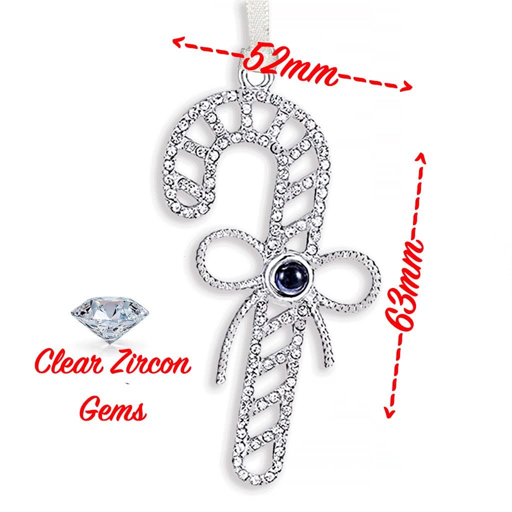 Candy Cane Ornament with your Picture Inside - Photo Memory Bracelet LLC