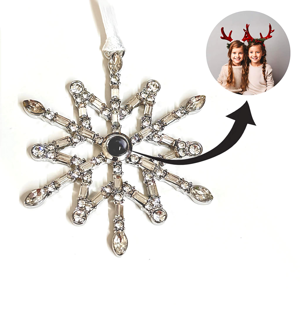 Nordic Snowflake Ornament with Picture Inside