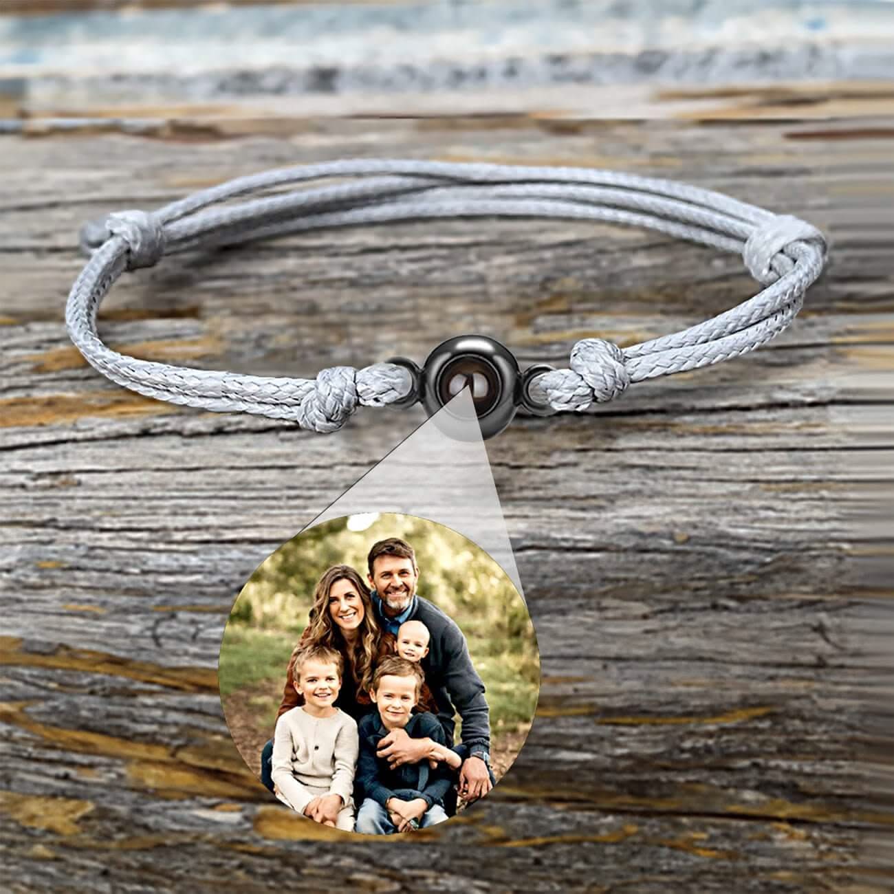 s925 Photo Projection Rope Bracelet with Eyeball Charm