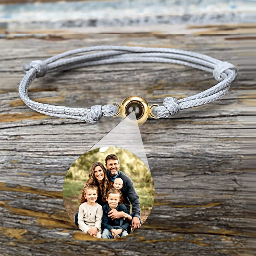 Photo Projection Rope Bracelet with Eye Charm - Photo Memory Bracelet LLC