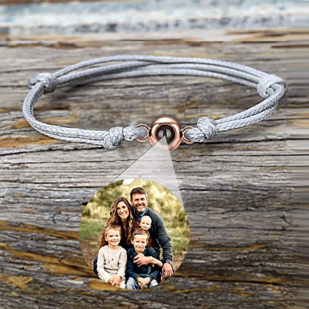 Photo Projection Rope Bracelet with Eye Charm - Photo Memory Bracelet LLC