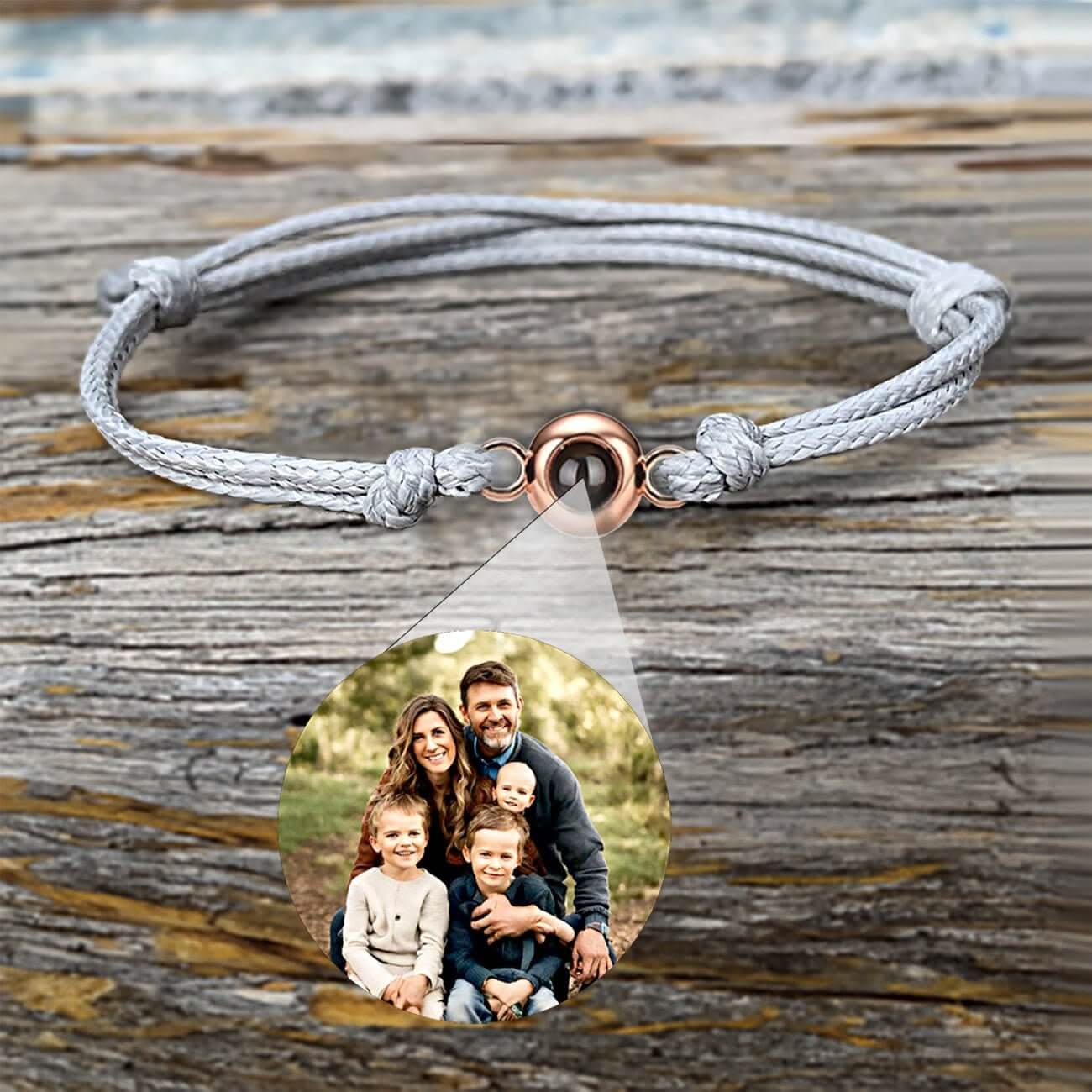 s925 Photo Projection Rope Bracelet with Eyeball Charm