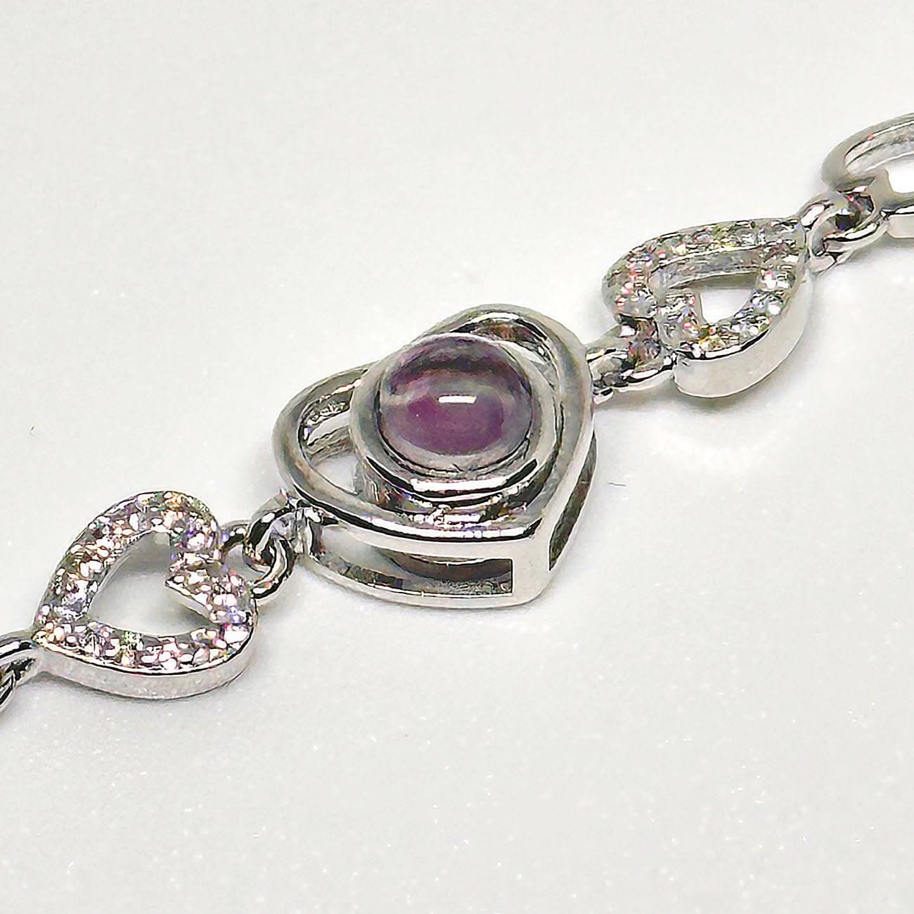 s925 Heart Link Photo Memory Bracelet - Photo Memory Bracelet LLC