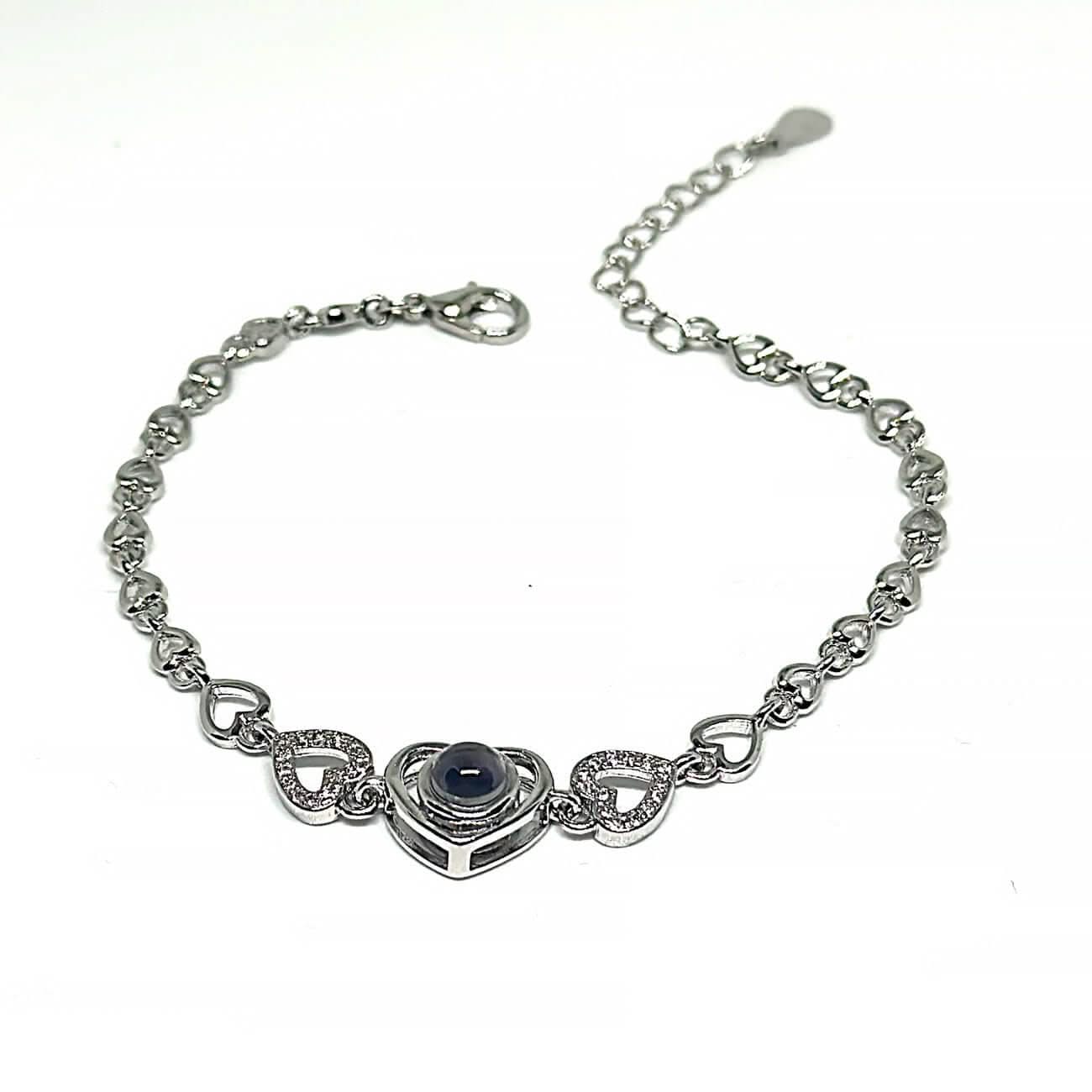 s925 Heart Link Photo Memory Bracelet - Photo Memory Bracelet LLC