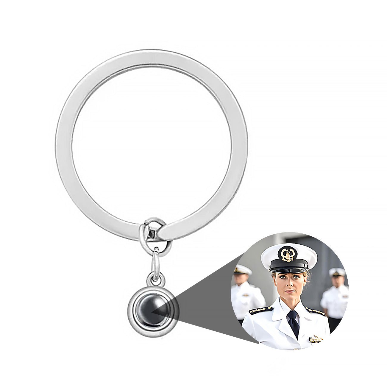 Key Chain with Photo Projection Picture Inside - Photo Memory Bracelet LLC