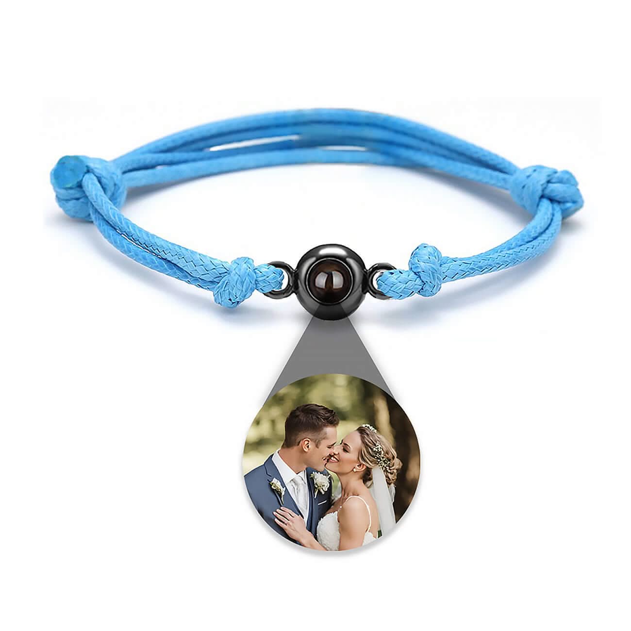 s925 Photo Projection Rope Bracelet with Eyeball Charm