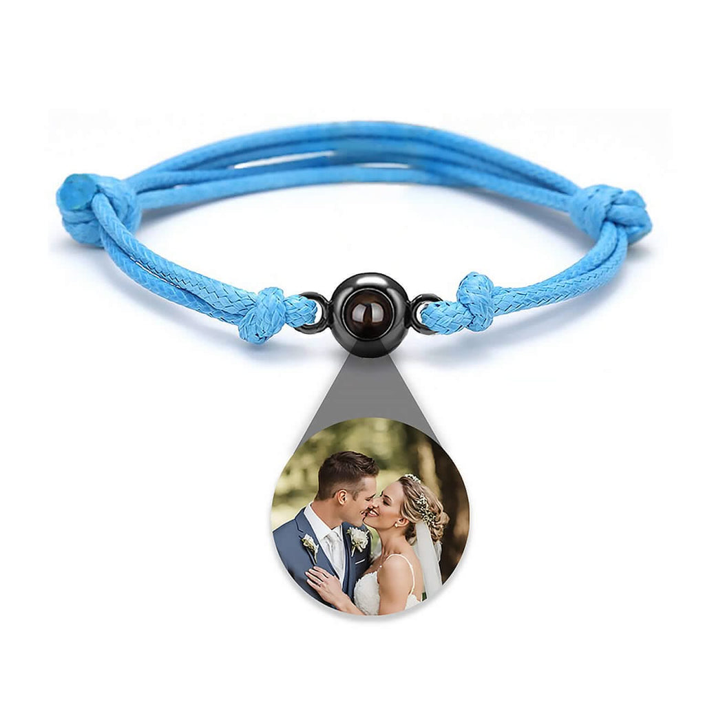 Adjustable Rope Photo Projection Bracelet with Eyeball Charm