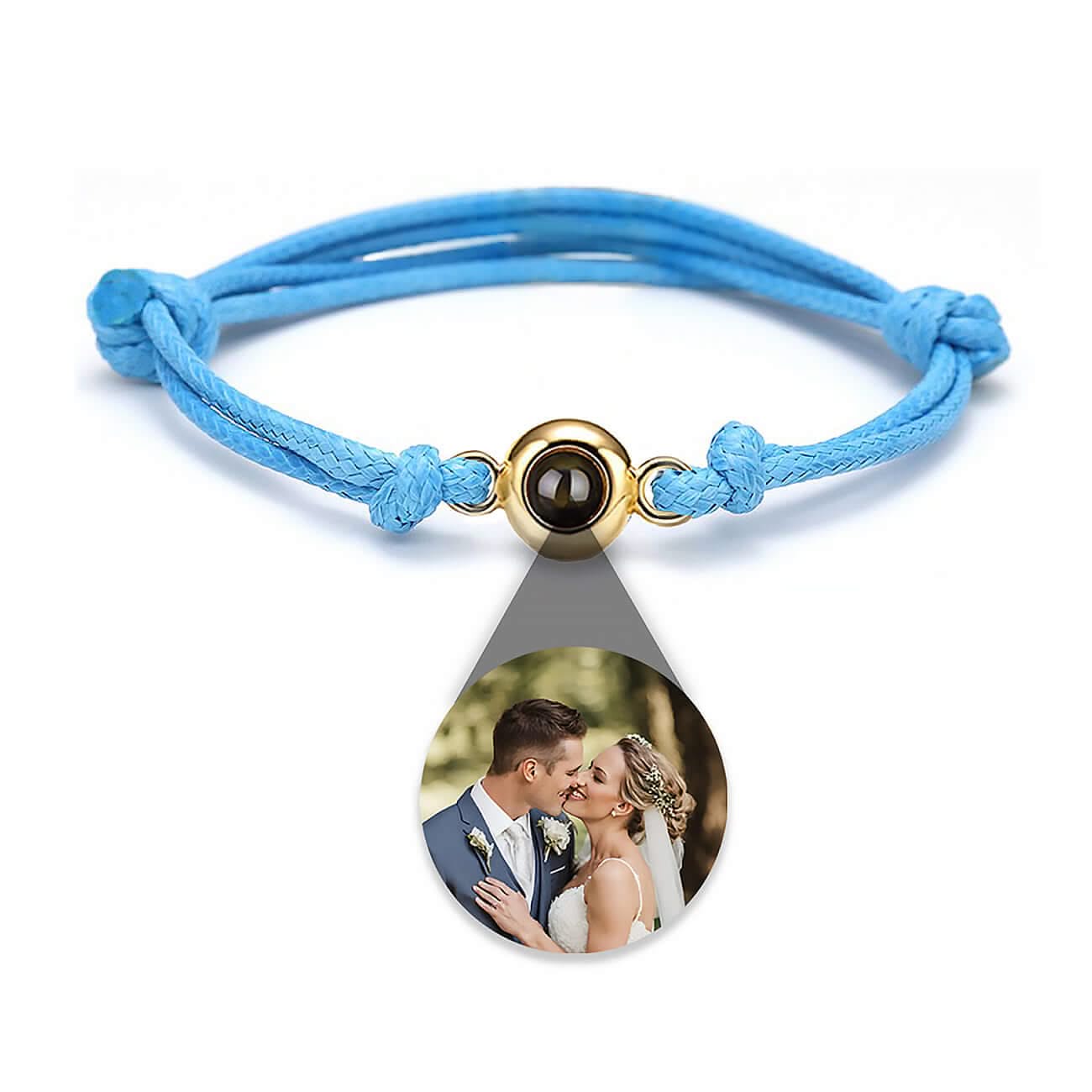 s925 Photo Projection Rope Bracelet with Eyeball Charm