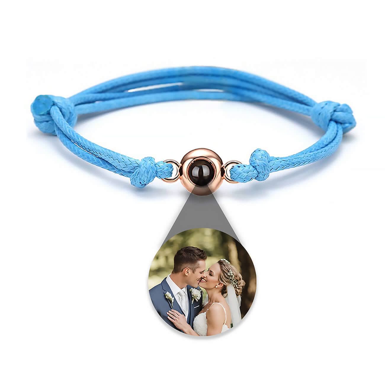 s925 Photo Projection Rope Bracelet with Eyeball Charm
