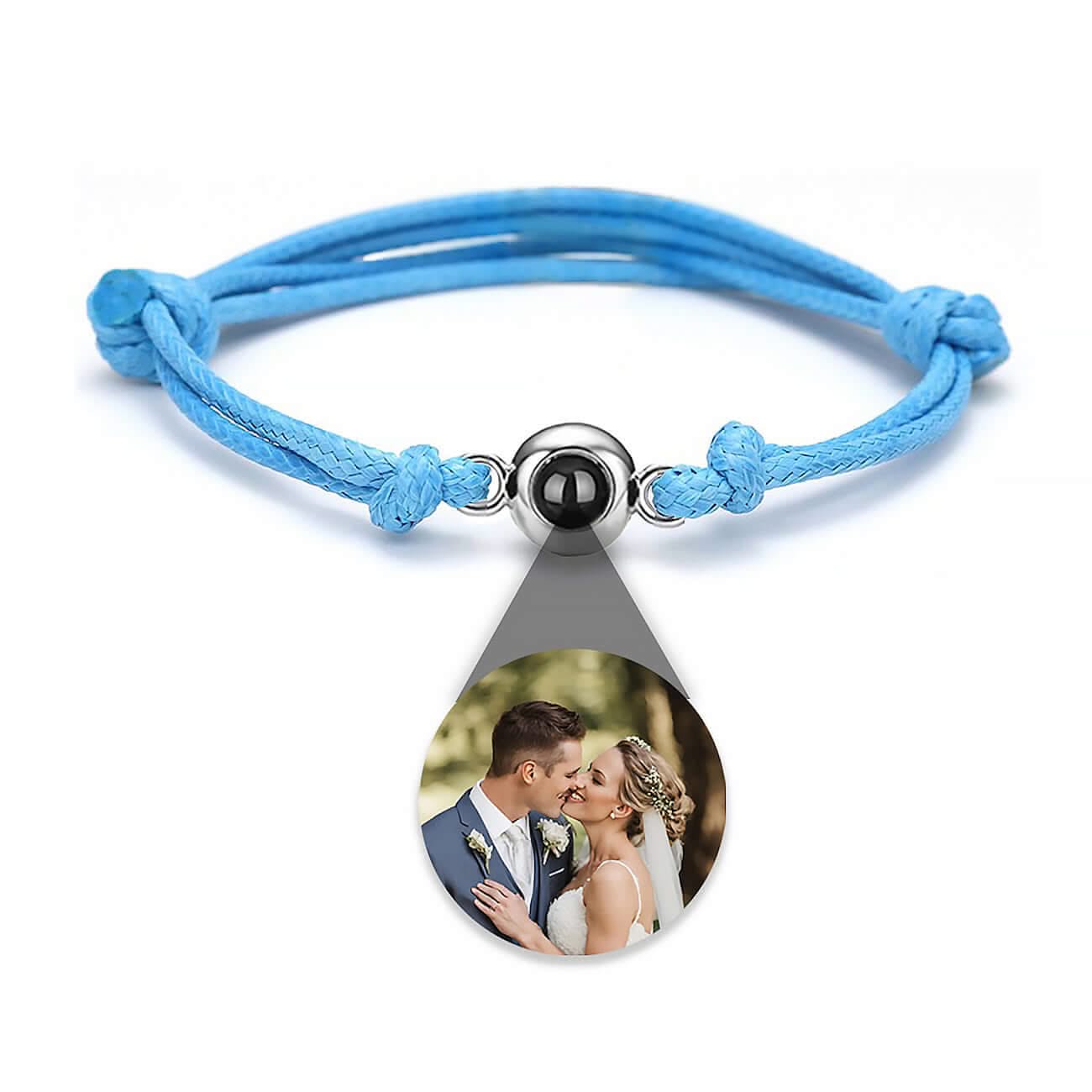 s925 Photo Projection Rope Bracelet with Eyeball Charm