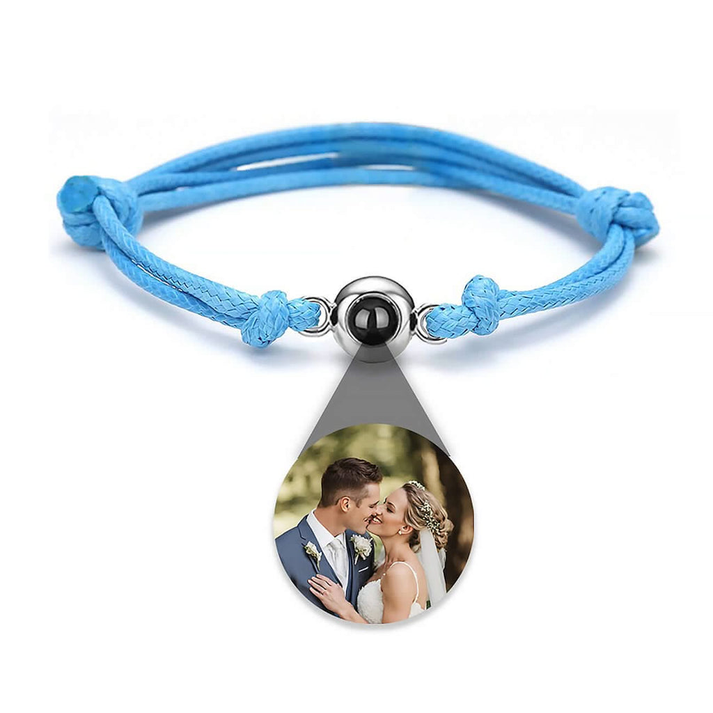 Adjustable Rope Photo Projection Bracelet with Eyeball Charm