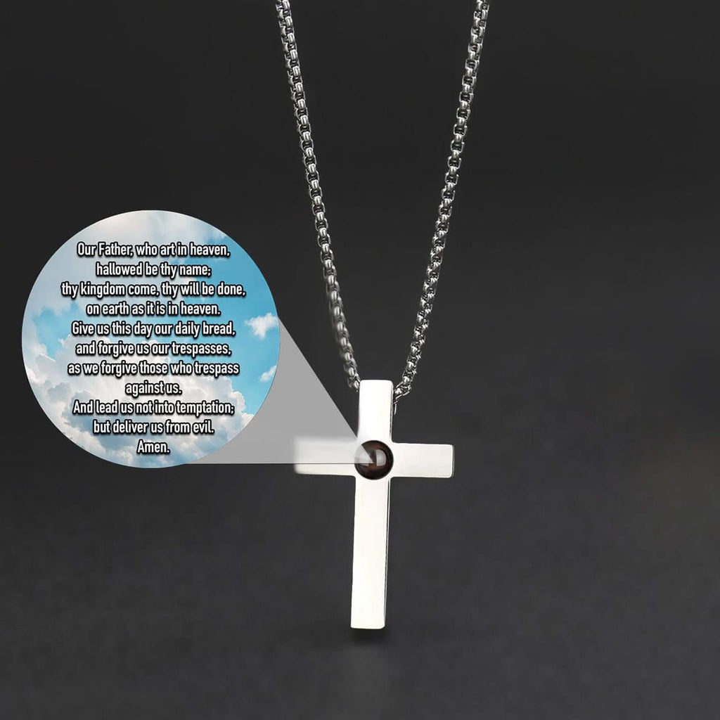 Cross Pendant Photo Projection Necklace - Photo Memory Bracelet LLC