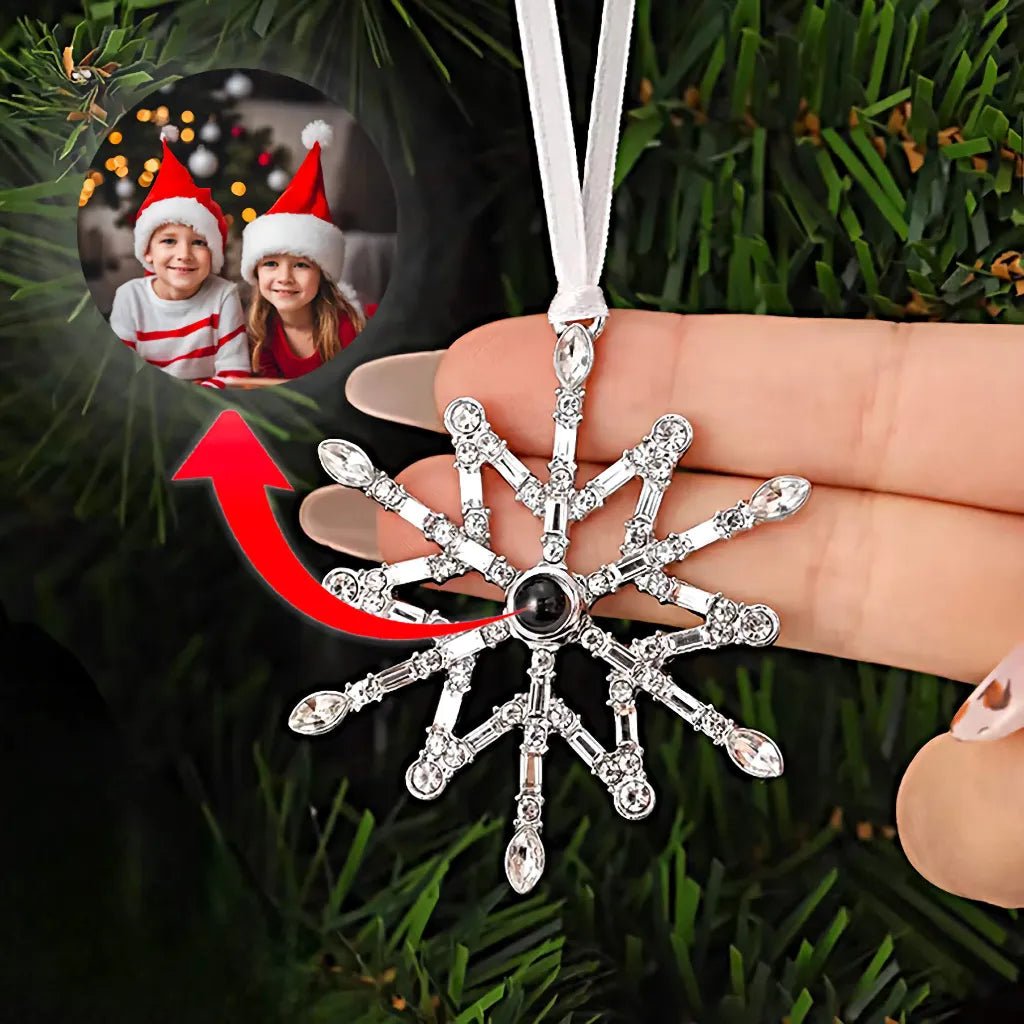 Snowflake Ornament with Picture Inside | Nordic - Photo Memory Bracelet LLC