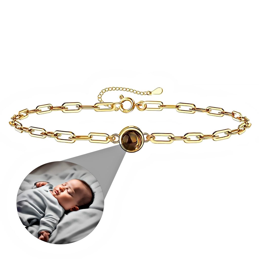Paper Clip Bracelet With Your Picture Inside Charm - Photo Memory Bracelet™