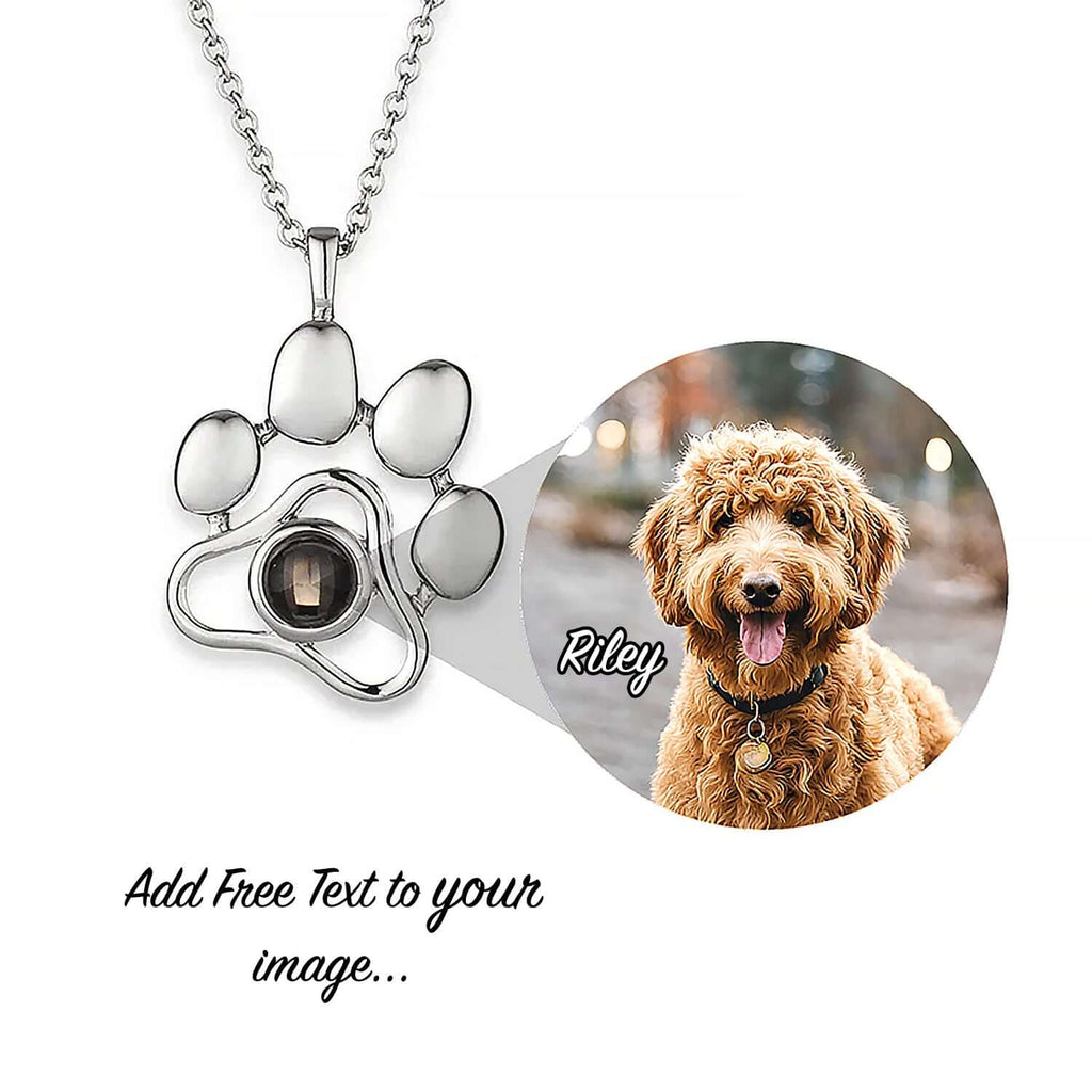 Paw Memorial Photo Projecton Necklace