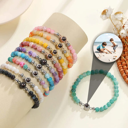 Beaded Wrap Bracelets with Your Picture Inside - Photo Memory Bracelet LLC