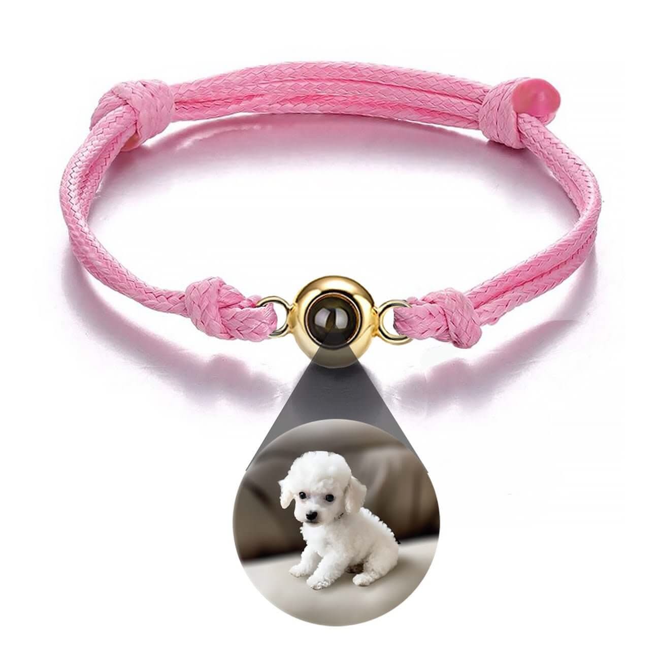 s925 Photo Projection Rope Bracelet with Eyeball Charm