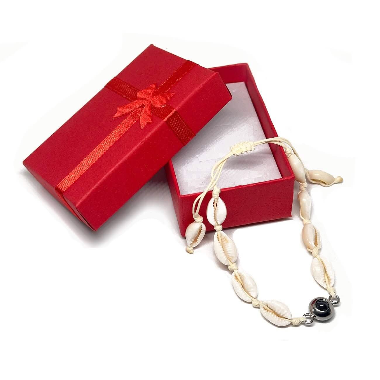 Sea Turtle Image Hidden Inside of Cowrie Shell Bracelet - Photo Memory Bracelet LLC